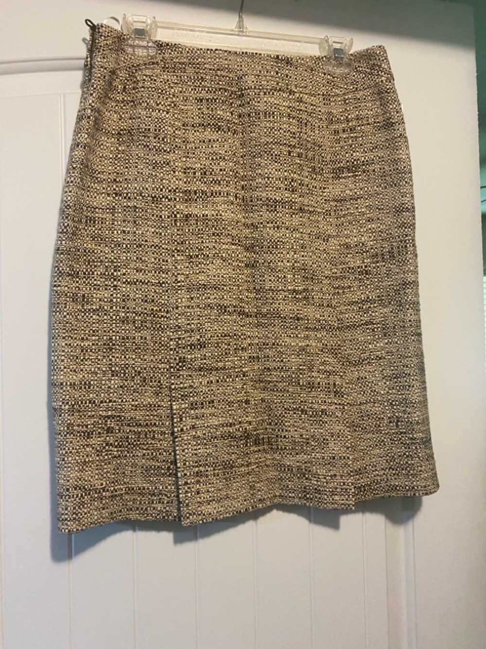 Lafayette 148 New York Tweed Pencil Skirt in Beige and Black